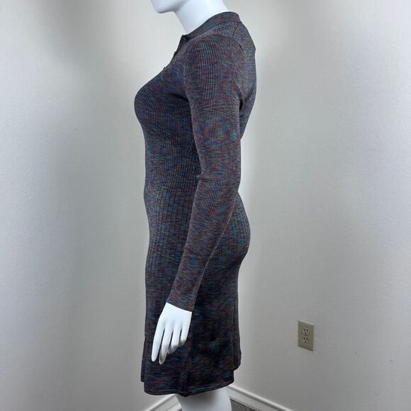 Theory Size L Arctic Polo Ribbed Pullover Henely Collared Sweater Mini NEW Dress - Picture 13 of 15